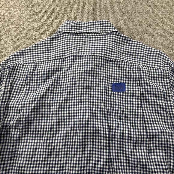 Uniqlo Shirt Adult Medium Check Button Up Linen Long Sleeve Casual Men's - Picture 11 of 13